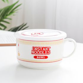 Japanese Creative Ceramic Instant Noodle Bowl With Lid