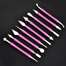 Cake Decorating Pen Kit 9 Pieces Fondant Modeling Tool with Double Ended Plastic for Dessert Gum Paste Cupcake Toppers Fondant Cake Baking Tool