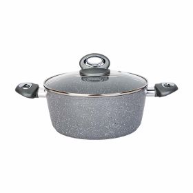 Soup Pot with Granite Coating 5 QT Nonstick Stock Pot With Glass Lid