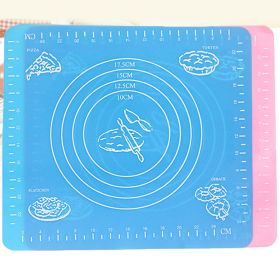 Silicone Non-stick Scale Rolling Dough Mat Liner Baking Fondant Pad Cooking Tool (Color: Blue)