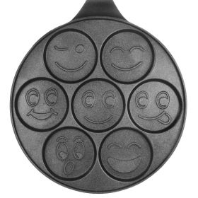 10.5 Inch Household Aluminum Nonstick Pancake Pan With Cool Touch Handle (Type: Happy Face, Color: Black)