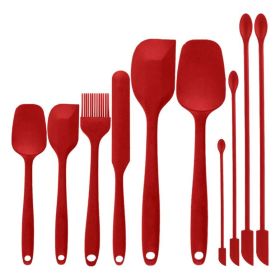 Cooking Baking 10 PCS Spatula Set High Heat Resistant Kitchen Utensil Set (Type: Kitchen Tools, Color: Red)