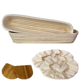 15-inch Oval Banneton Bread Proofing Baskets | With Dough Scraper and Liner (Set: Set of 2)