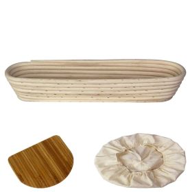 15-inch Oval Banneton Bread Proofing Baskets | With Dough Scraper and Liner (Set: Set of 1)